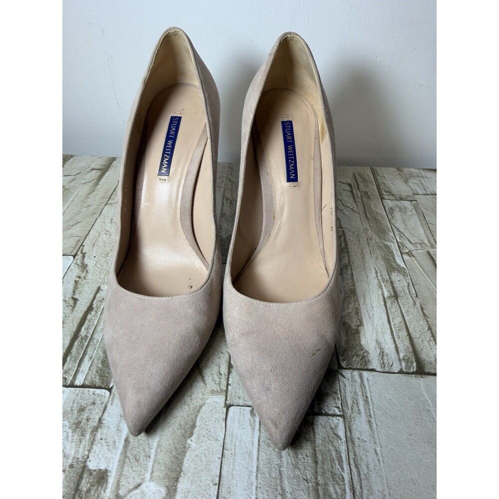 Stuart Weitzman Sz 10 Pumps Tippi 70 Dusty Nude Suede Heels Classic